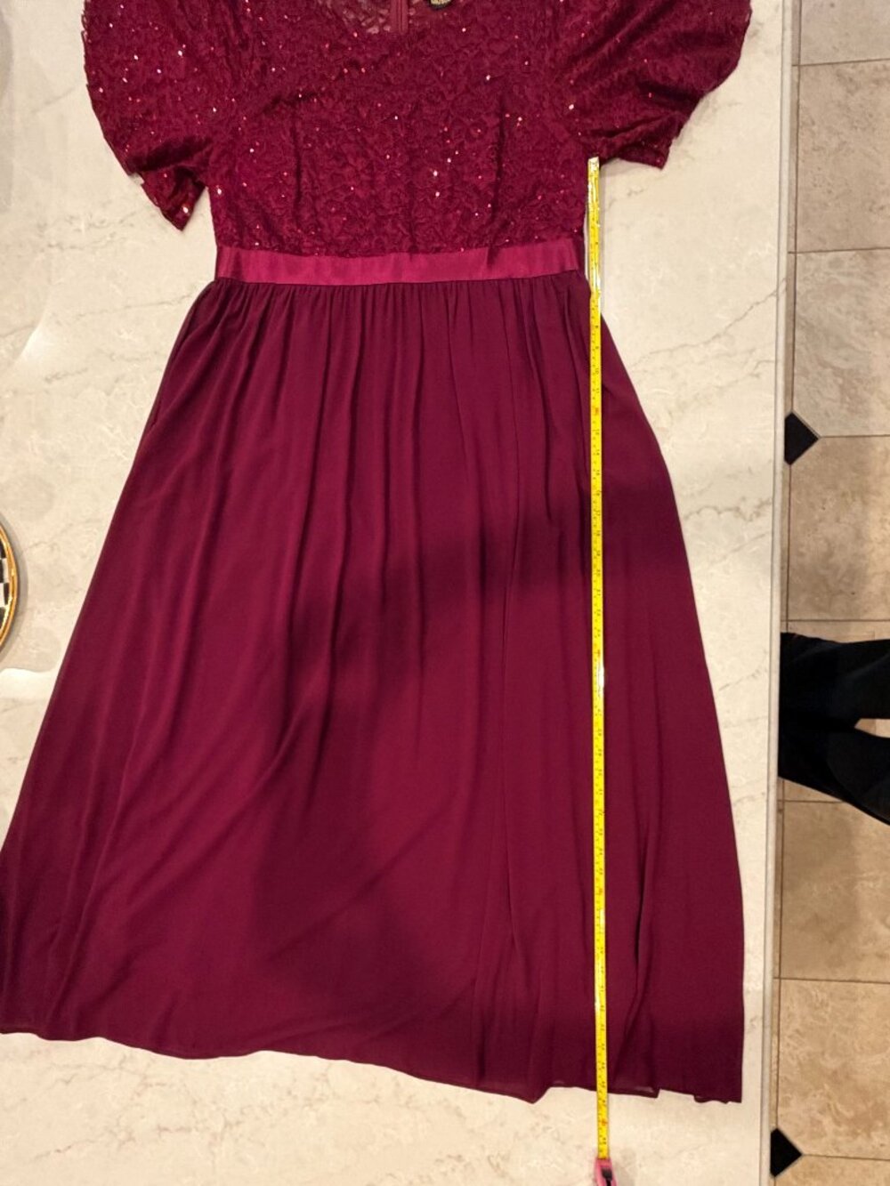 Miusol Wine Colored Evening Gown - Picture 4 of 8